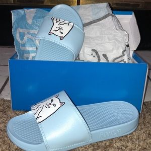 Baby blue Lord Nermal Slides, size 6 in mens.